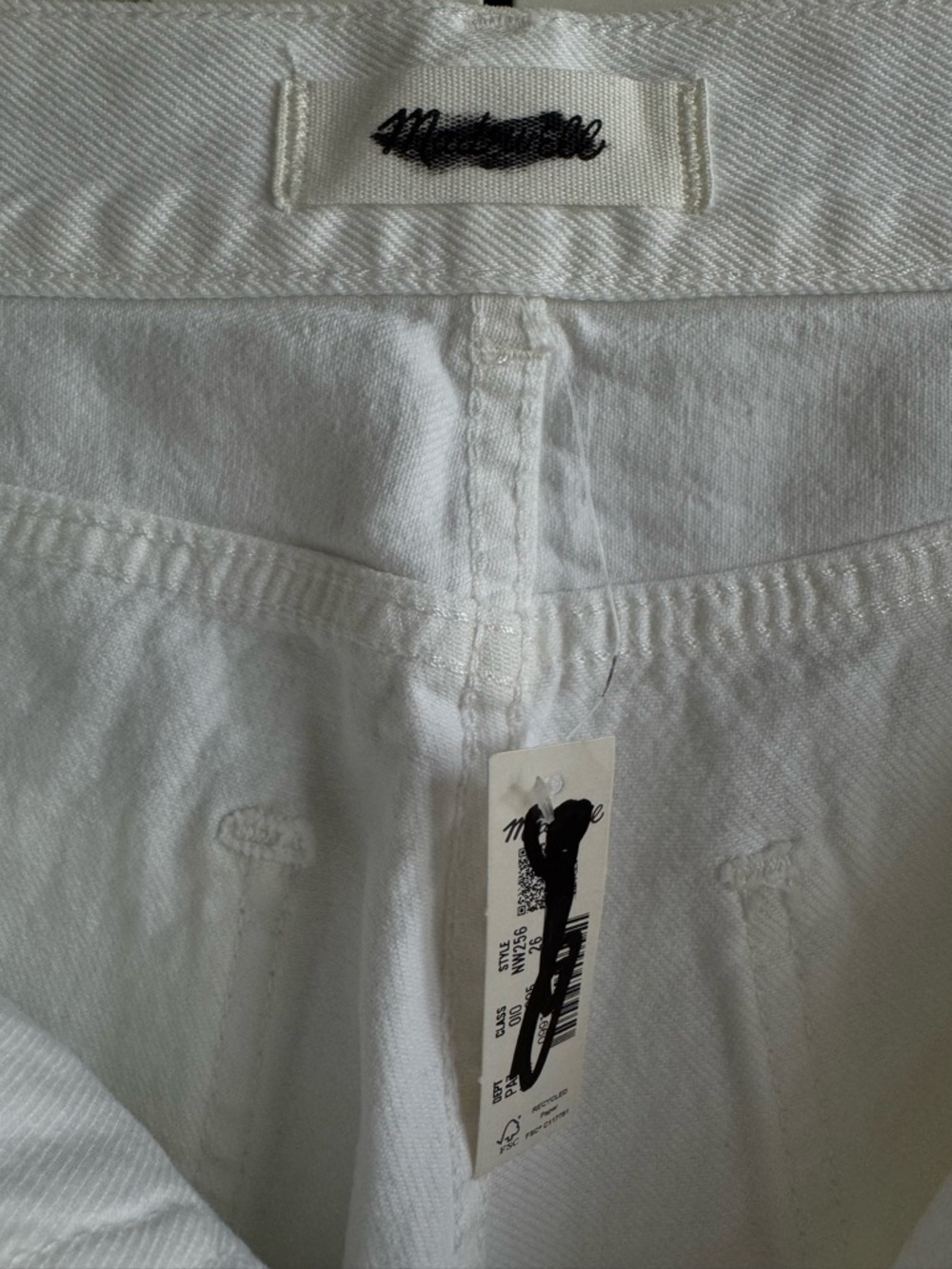 Madewell The Cleo Straight Jean - Rigid Size 26 White - Picture 8 of 8